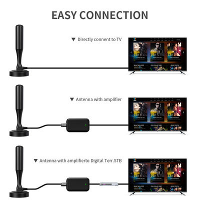 Indoor TV Antenna with Magnetic Base and VHF 174-240MHz/UHF 470-862MHz Frequency