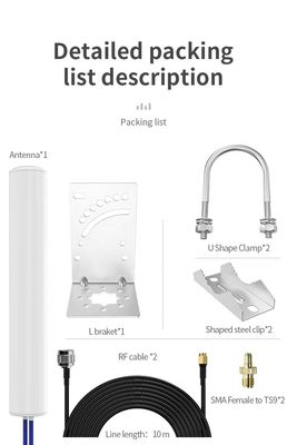 Outdoor Waterproof Antenna 600-2700MHz with High Gain 10-12dbi and Customized Connector